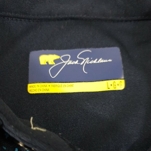 Jack Nicklaus Golf Large Short Sleeve Shirt Men Sport Casual Polyester Blue Soft - Picture 6 of 11